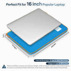 Laptop Sleeve 15.6''-18'',Zipper Laptop Bag,Laptop Case Compatible with Apple MacBook,HP,Dell,Acer,Asus Notebook,Shockproof Soft Padded Cover Carrying Computer Bag,Blue
