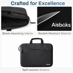 Aisboks 16-17.3''Zipper Laptop Bag for Men&Women,Laptop Sleeve 17'',Water Resistant Laptop Case,Shockproof Soft Padded Cover Carrying Computer Bag with MacBook, HP, Dell, Acer Notebook,Black