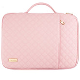 Aisboks Laptop Sleeve 14''-16'',Zipper Laptop Bag,Quilted Diamond Laptop Case 15.6'',Chic Professional Laptop Cover Compatible with HP Envy, LG Gram, Dell, Lenovo, Asus, Acer, Blush Pink