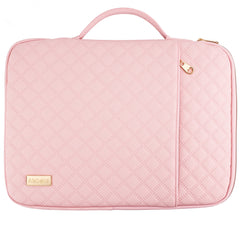 Aisboks Laptop Sleeve 14''-16'',Zipper Laptop Bag,Quilted Diamond Laptop Case 15.6'',Chic Professional Laptop Cover Compatible with HP Envy, LG Gram, Dell, Lenovo, Asus, Acer, Blush Pink