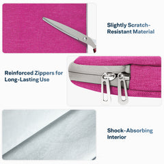 Laptop Sleeve 15.6 to 18 inch,Laptop Case,Zipper Laptop Bag,Wear Resistance Shockproof Soft Padded Cover Carrying Computer Bag,Fuchsia