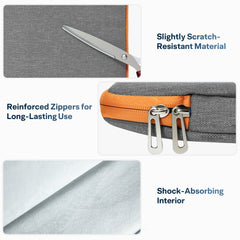 15.6''-17.3''Laptop Case,Laptop Sleeve 16'',Zipper Laptop Bag,Wear Resistance,Shockproof Soft Padded Cover Carrying Computer Bag,Gray