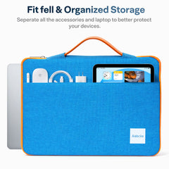 Laptop Sleeve 15.6''-18'',Zipper Laptop Bag,Laptop Case Compatible with Apple MacBook,HP,Dell,Acer,Asus Notebook,Shockproof Soft Padded Cover Carrying Computer Bag,Blue