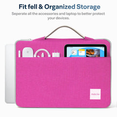 Laptop Sleeve 15.6 to 17.3 inch,Laptop Case,Zipper Laptop Bag,Wear Resistance Shockproof Soft Padded Cover Carrying Computer Bag,Fuchsia