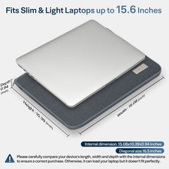 Aisboks Laptop Case for MacBook Pro 16&15", 15.6" Ultra-Slim Laptops, Professional 14" Laptop Sleeve with Soft Padding, Slim Lightweight Carrying Bag,Charcoal Grey