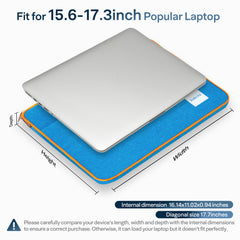 Laptop Sleeve 15.6''-17.3'',Zipper Laptop Bag,Laptop Case Compatible with Apple MacBook,HP,Dell,Acer,Asus Notebook,Shockproof Soft Padded Cover Carrying Computer Bag,Blue