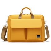 Aisboks Laptop Briefcase 16 Inch,Business 15.6''Laptop Bag for Women,Water-Resistant Computer Messenger Bag,Laptop Shoulder Bag with Luggage Strap for Work Travel,Mustard Yellow