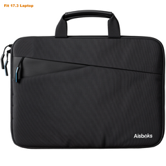 Aisboks 16-17.3''Zipper Laptop Bag for Men&Women,Laptop Sleeve 17'',Water Resistant Laptop Case,Shockproof Soft Padded Cover Carrying Computer Bag with MacBook, HP, Dell, Acer Notebook,Black