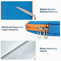 Laptop Sleeve 15.6''-18'',Zipper Laptop Bag,Laptop Case Compatible with Apple MacBook,HP,Dell,Acer,Asus Notebook,Shockproof Soft Padded Cover Carrying Computer Bag,Blue