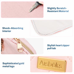 Aisboks Laptop Sleeve 14''-16'',Zipper Laptop Bag,Quilted Diamond Laptop Case 15.6'',Chic Professional Laptop Cover Compatible with HP Envy, LG Gram, Dell, Lenovo, Asus, Acer, Blush Pink