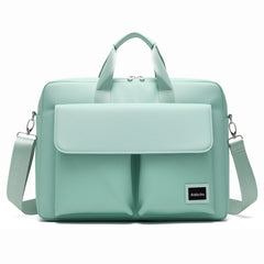 Aisboks 11-16'' Laptop Bag,Business Briefcase for Women, Water-Resistant Computer Messenger Bag, 15.6 Inch Laptop Shoulder Bag with Luggage Strap for Work Travel, Mint Green