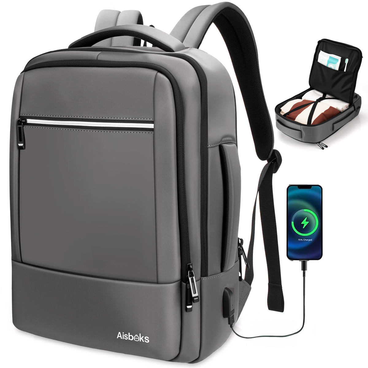 Travel Laptop Backpack with USB Charging Port-30L Luggage Bag for 13-1 – Aisboks Travel Laptop Backpack with USB Charging Port-30L Luggage Bag for 13-1 – Aisboks