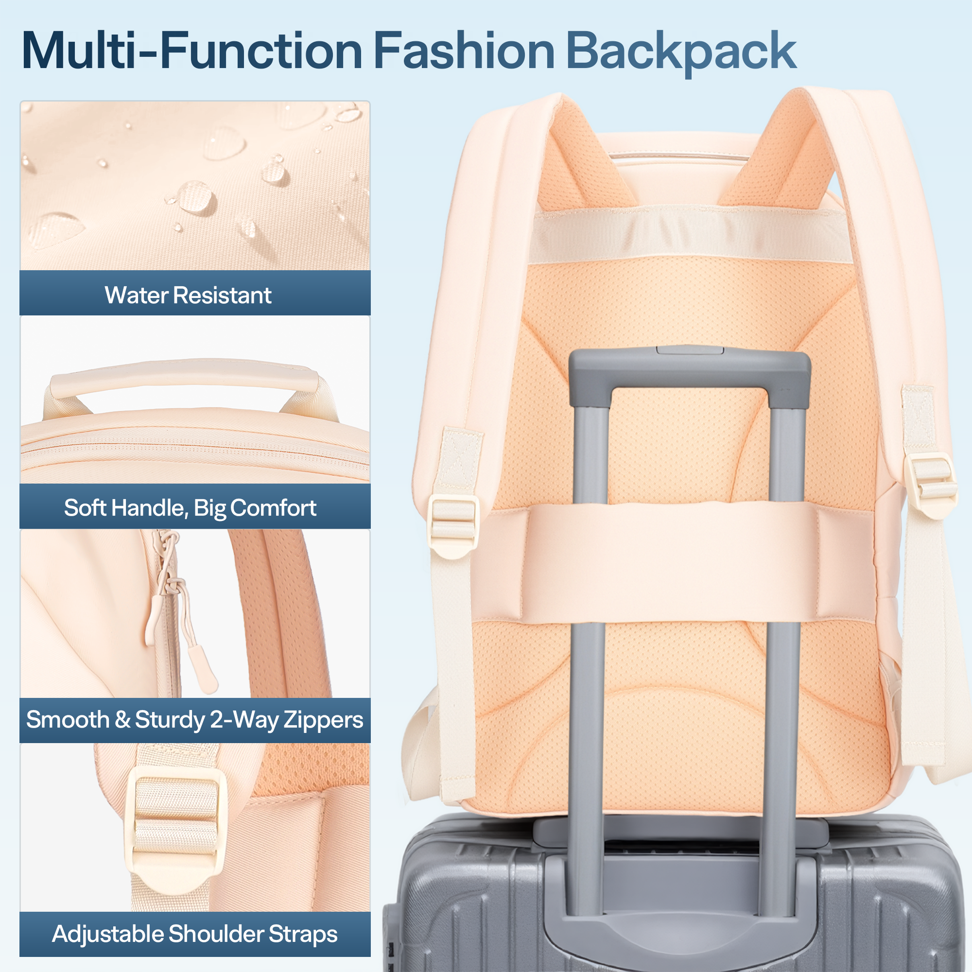 blush pink laptop backpack Laptop Backpack for Women 11-15.6 Inch,0.8LB Lightweight Travel Laptop – Aisboks