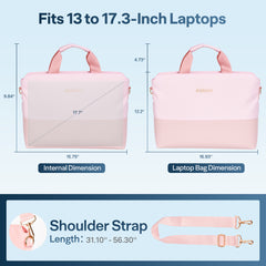 13-17 Inch Laptop Bag for Women,Laptop Tote Bag,Wear and Water Resistance Laptop Shoudler Bag,Compatible with MacBook, HP, Dell, Acer, Chromebook,Asus Notebook,Pink