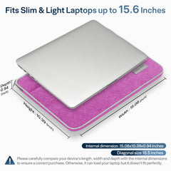 Aisboks 13-15'' Laptop Case for MacBook Pro 16 Laptops,Fuchsia Slim & Lightweight 15.6'' Laptop Sleeve with Soft Padded Lining, Stylish Computer Carrying Bag for Women