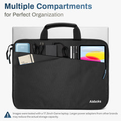 Aisboks 16-17.3''Zipper Laptop Bag for Men&Women,Laptop Sleeve 17'',Water Resistant Laptop Case,Shockproof Soft Padded Cover Carrying Computer Bag with MacBook, HP, Dell, Acer Notebook,Black