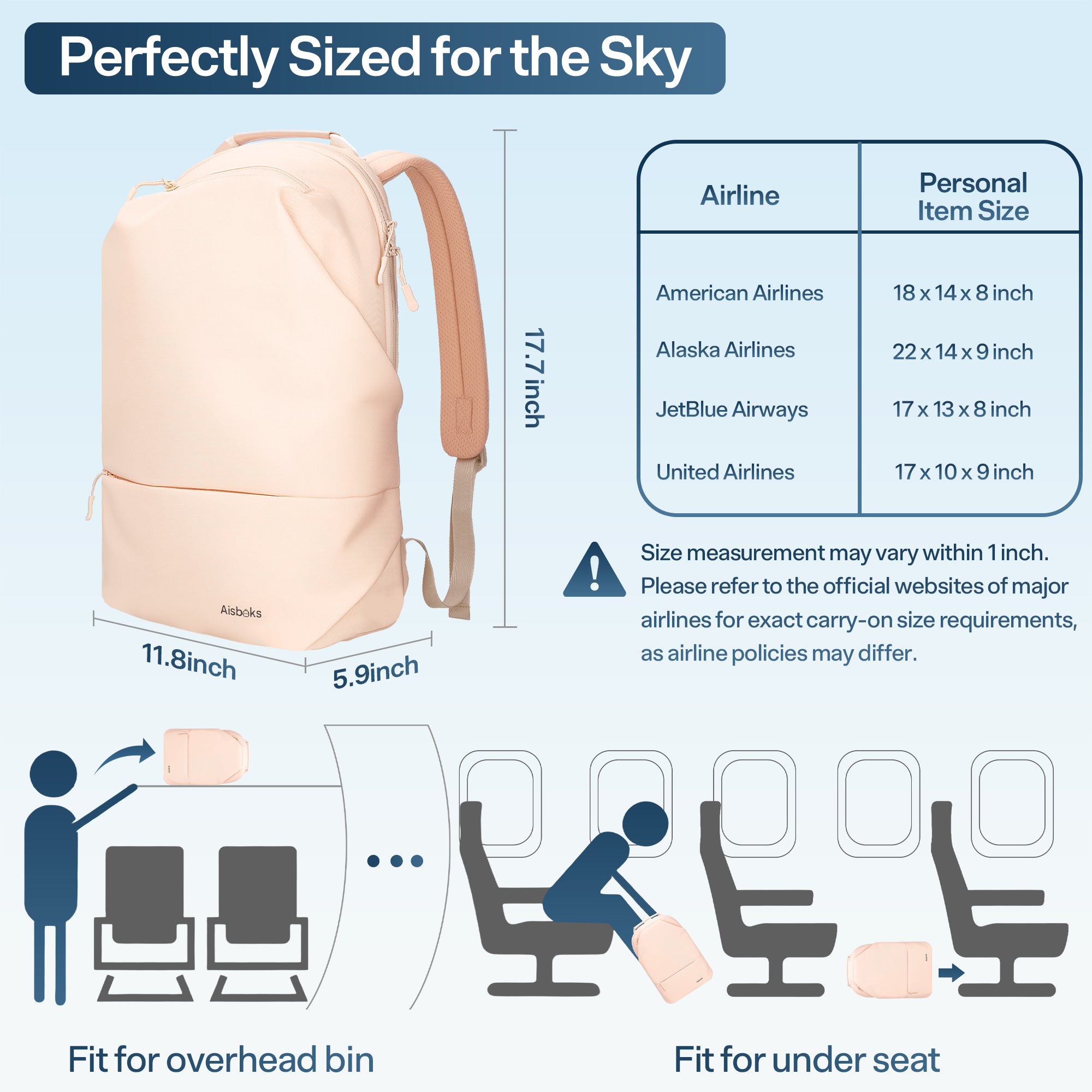 17 x 13 x 10 travel backpack Laptop Backpack for Women 11-15.6 Inch,0.8LB Lightweight Travel Laptop – Aisboks