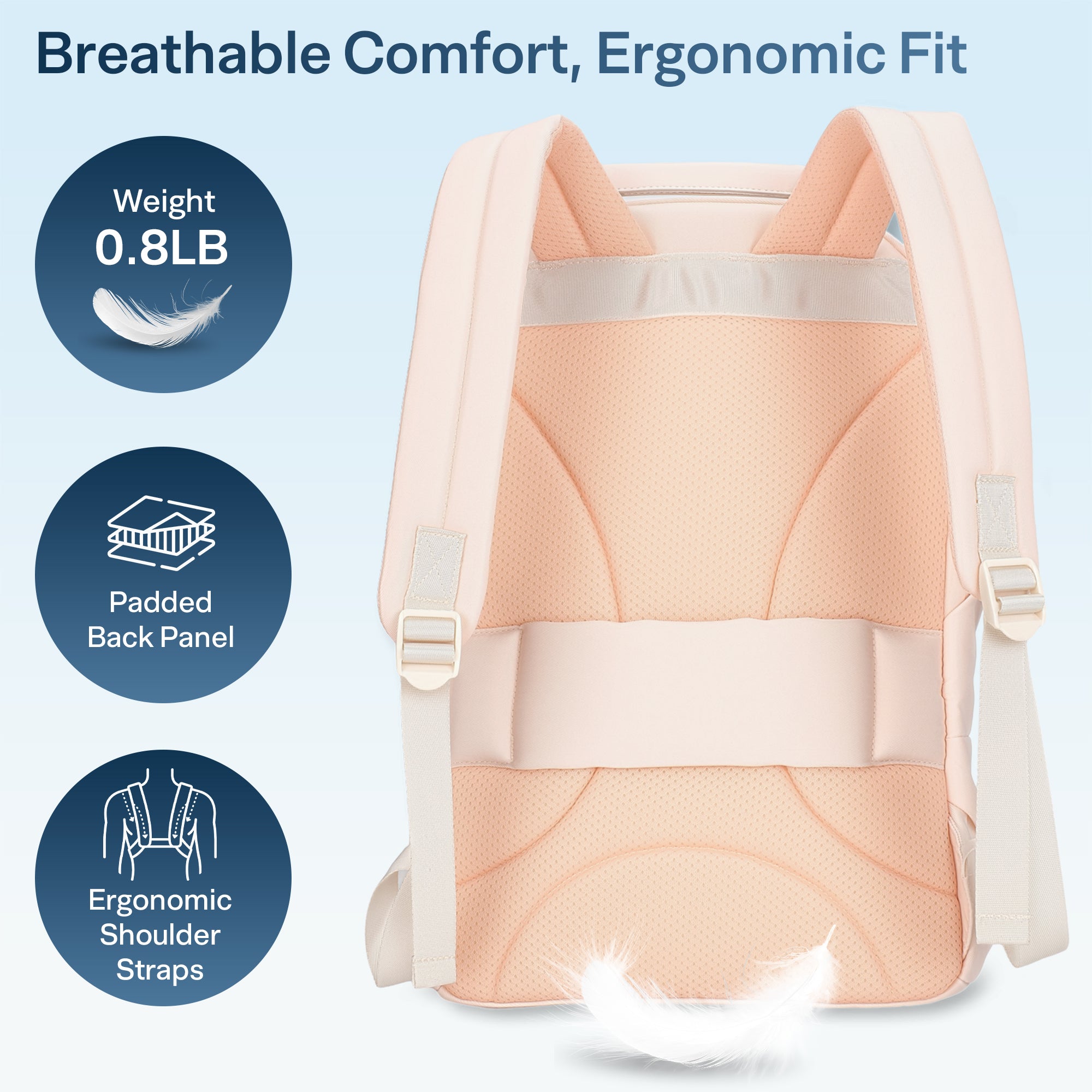 baby pink travel backpack Laptop Backpack for Women 11-15.6 Inch,0.8LB Lightweight Travel Laptop – Aisboks
