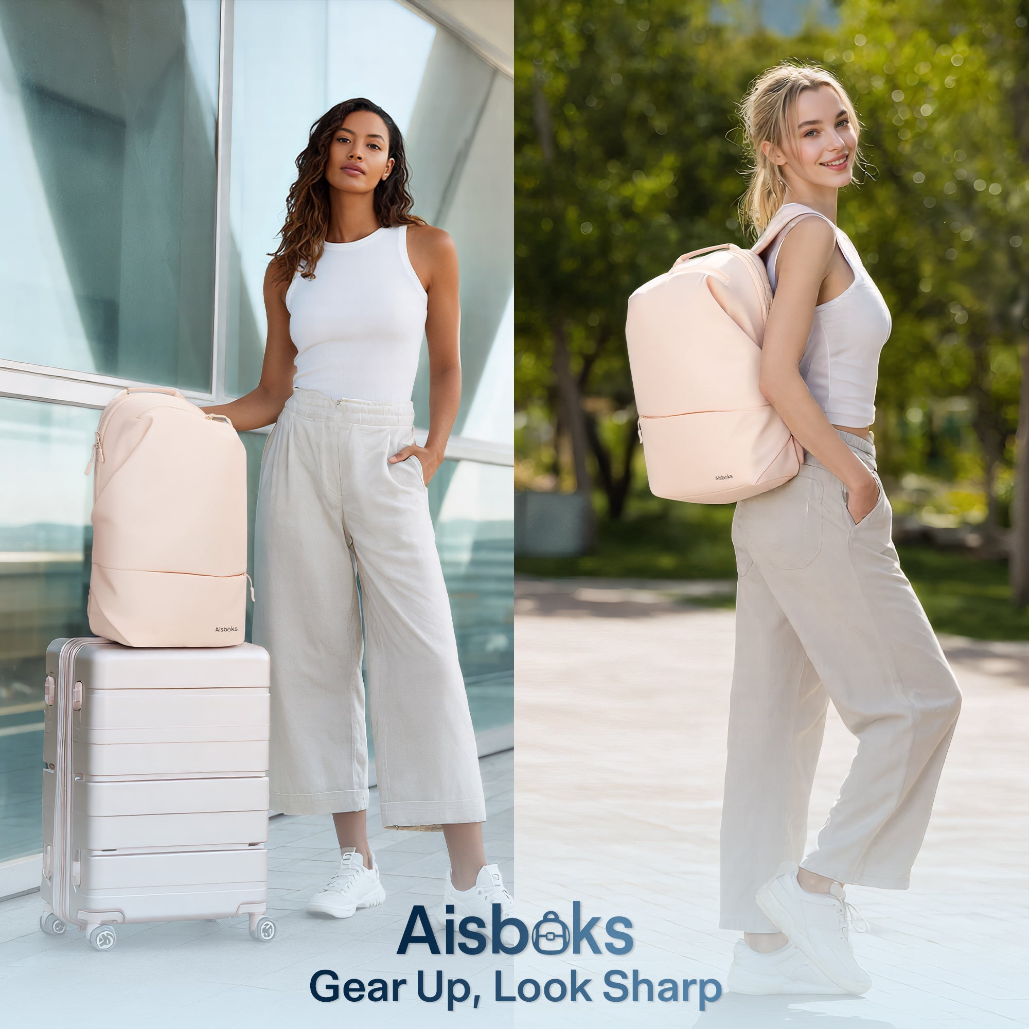 blush pink laptop backpack Laptop Backpack for Women 11-15.6 Inch,0.8LB Lightweight Travel Laptop – Aisboks