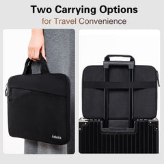 Zipper Laptop Bag 13''-17.3'', Laptop Sleeve 15.6'',Water-Resistant Laptop Case,Wear Resistance Shockproof Soft Padded Cover Carrying Computer Bag, Black